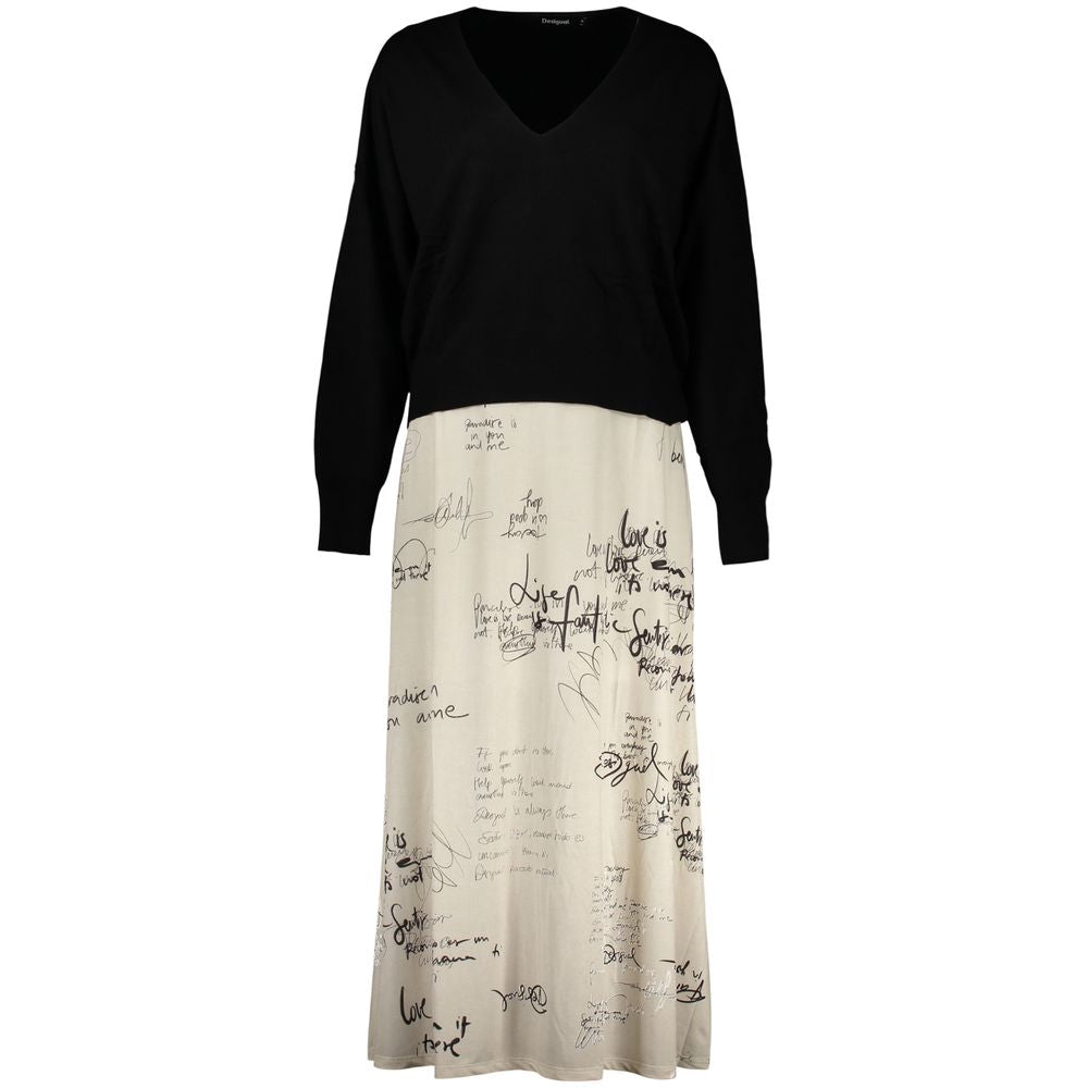 White Polyester Casual Dress