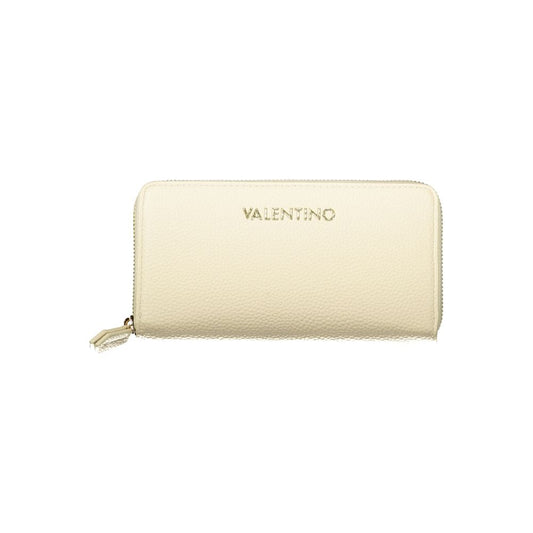 Beige Polyurethane Women's Wallet with Coin Purse and Card Spaces