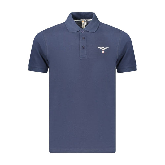 Blue Cotton Men's Polo Shirt