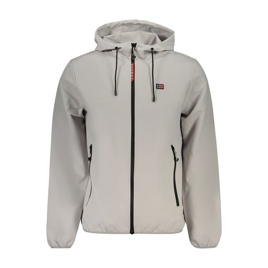 Gray Polyester Men's Jacket