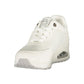 White Polyester Athletic Sneakers
