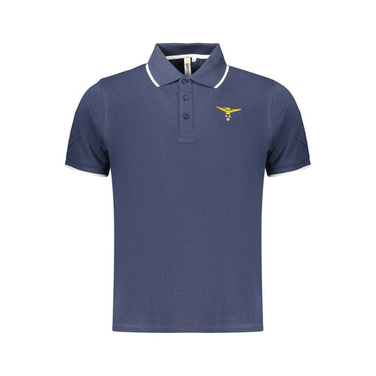 Blue Cotton Men's Polo Shirt