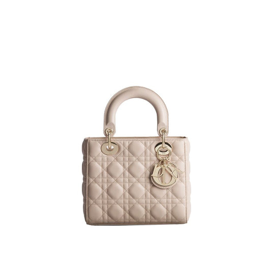 Beige Lamb Leather Handbag