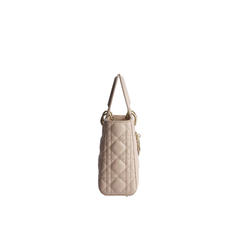 Beige Lamb Leather Shoulder Bag