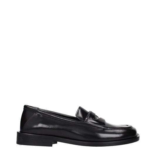 Black Leather Slip-On Loafers