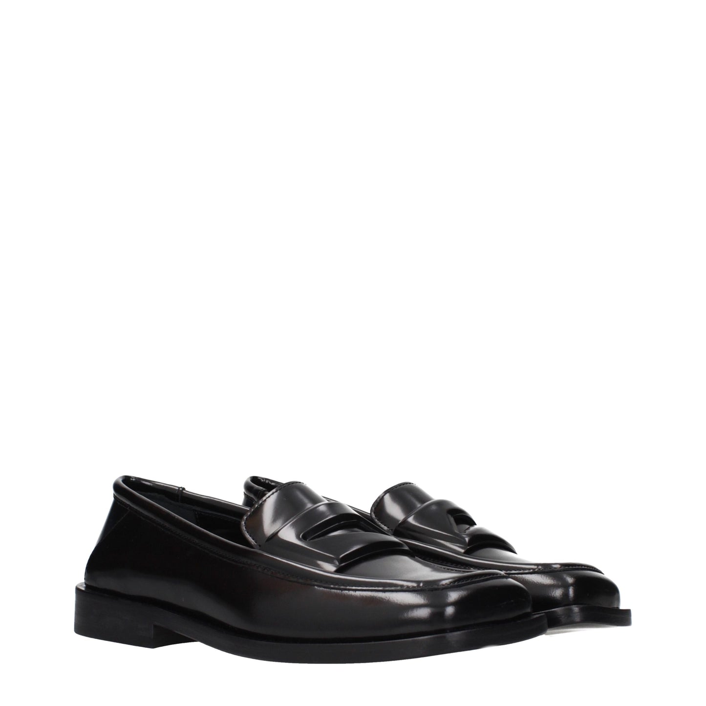 Black Leather Slip-On Loafers