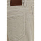Beige Cotton Flared Pants