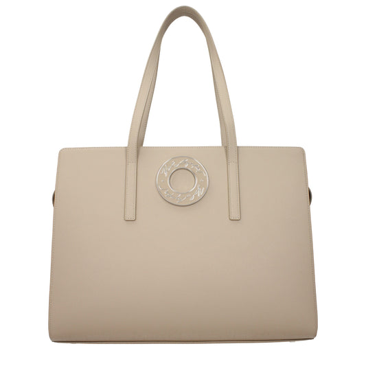 Beige Leather Shoulder Bag