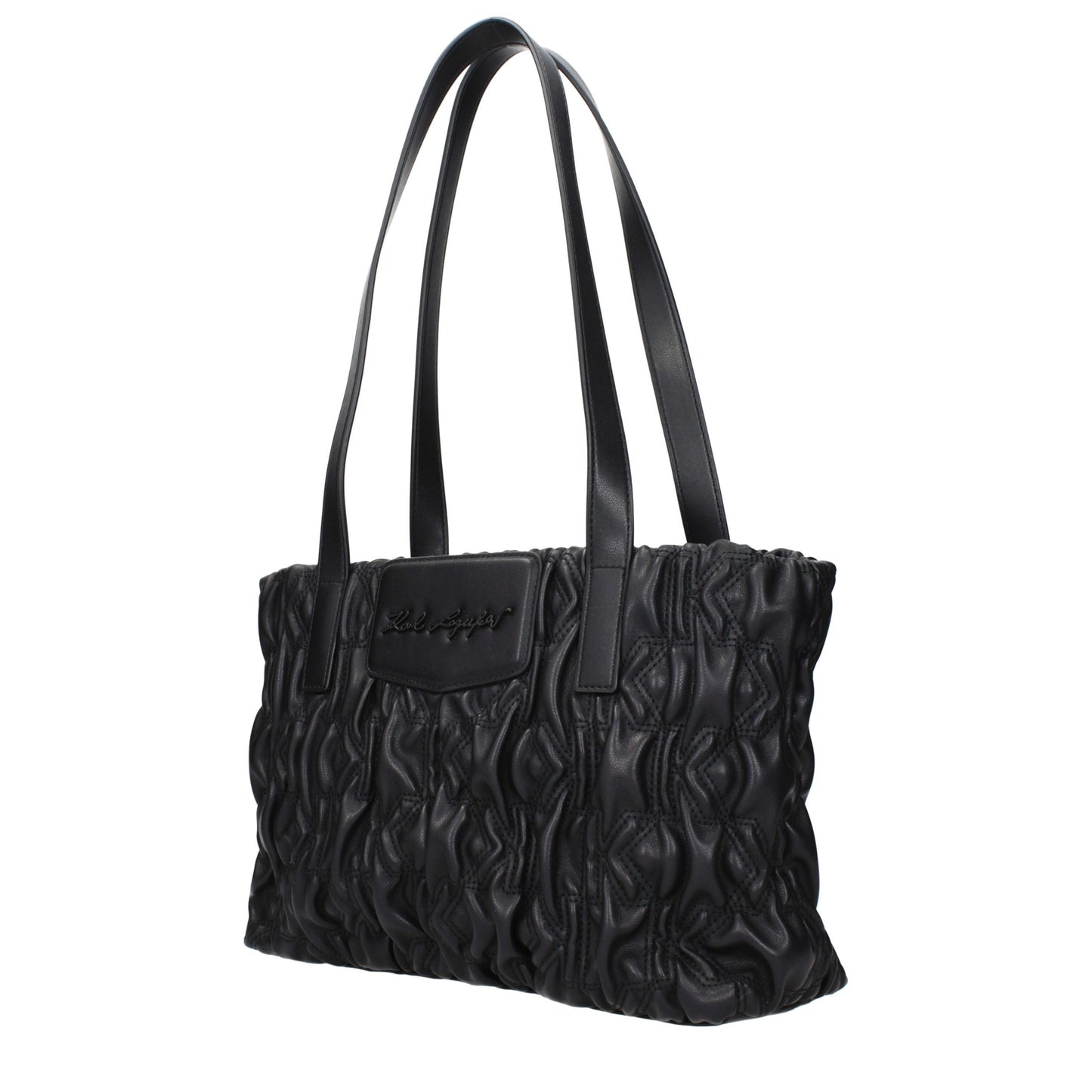 Black Polyester Shoulder Bag
