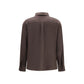 Brown Silk Dress Shirt