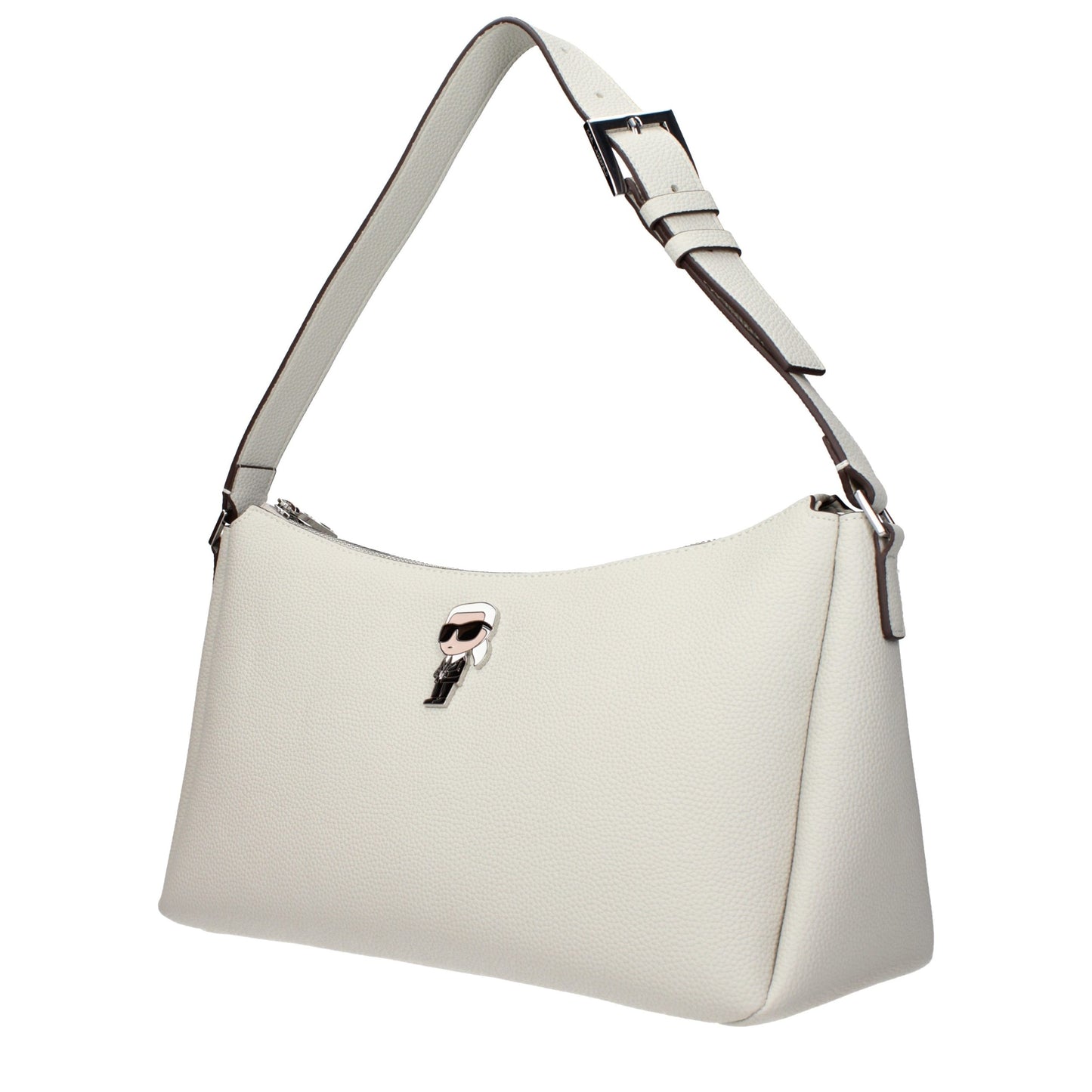 Gray Leather Shoulder Bag