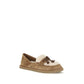 Beige Suede Leather Slip-On Loafers