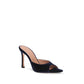 Blue Velvet Stiletto Heel Sandals