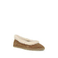 Beige Suede Leather Ballet Flats