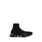 Black Polyester Athletic Sneakers