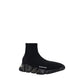 Black Polyester Athletic Sneakers