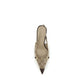 Beige Fabric High Heel Pumps