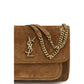 Brown Suede Leather Shoulder Bag