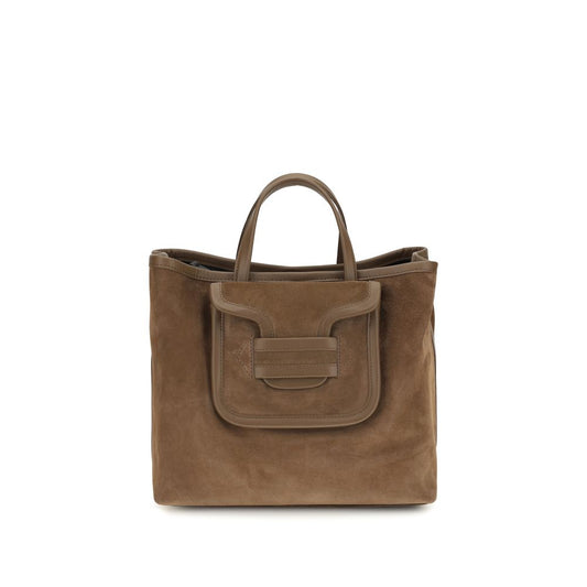Brown Suede Leather Handbag