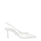 White Leather High Heel Pumps