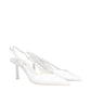 White Leather High Heel Pumps