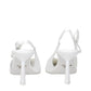 White Leather High Heel Pumps
