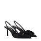 Black Fibres High Heel Pumps
