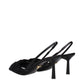 Black Fibres High Heel Pumps