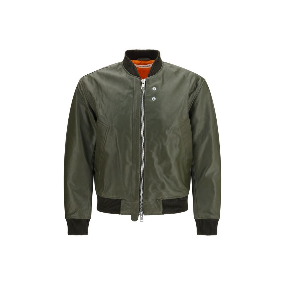Bicolor Calf Leather Bos Taurus Leather Jacket