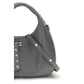 Gray Leather Shoulder Bag