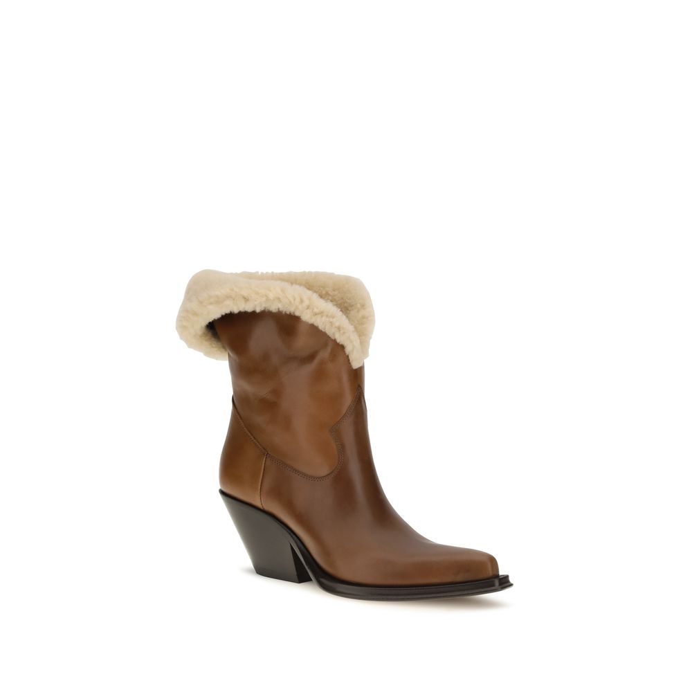 Brown Calf Leather Bos Taurus Ankle Boots
