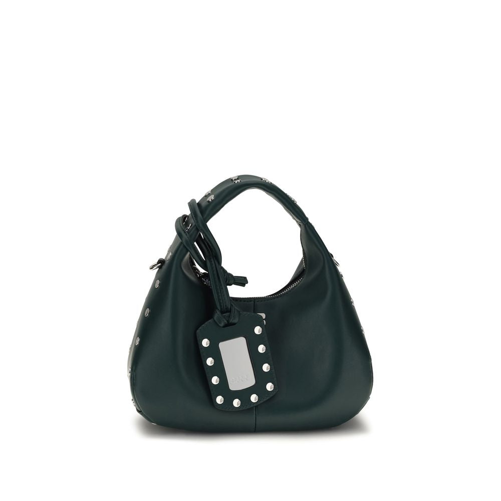 Bicolor Recycled Leather Shoulder Bag
