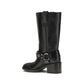 Black Calf Leather Bos Taurus Flat Boots