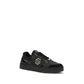 Black Polyester Low Top Sneakers