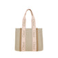 Brown Linen Shoulder Bag