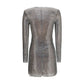 Silver Polyester Cocktail Dress