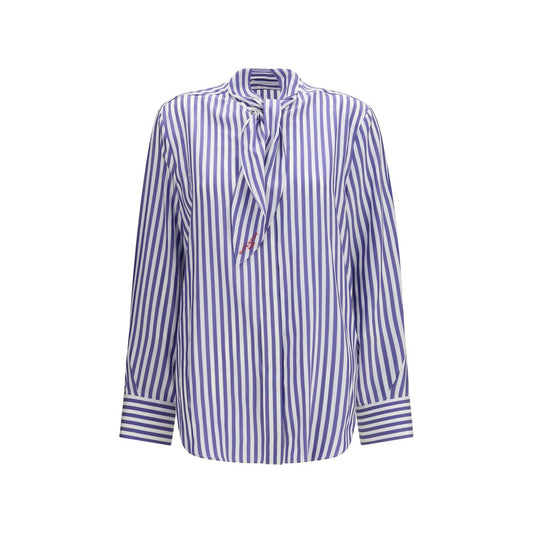 Blue Silk Pattern Shirt