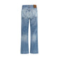 Blue Cotton Bootcut Jeans