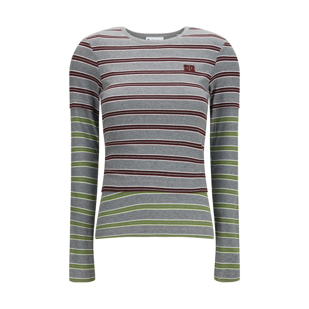 Gray Cotton Long Sleeve T-Shirt