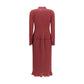 Bordeaux Silk Casual Dress