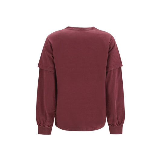 Bordeaux Cotton Long Sleeve T-Shirt
