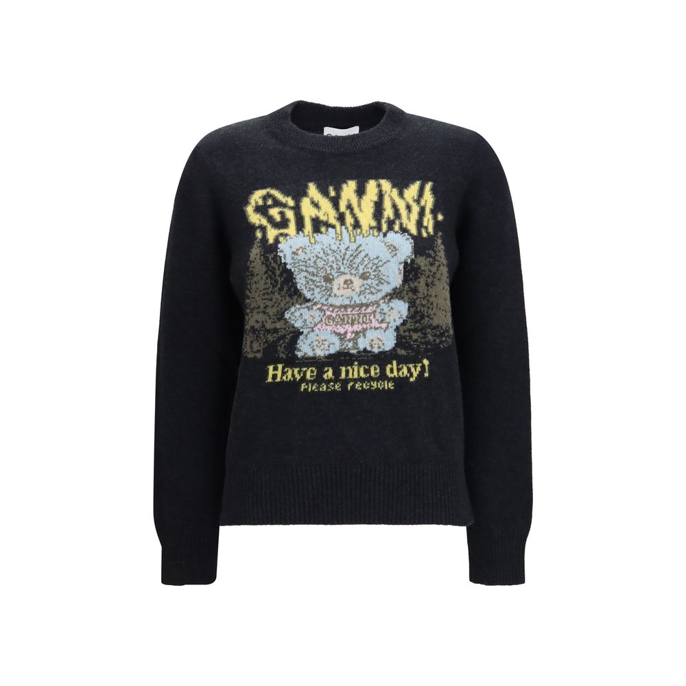 Black Recycled Wool Sweatshirt