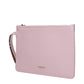 Pink Leather Clutch Bag