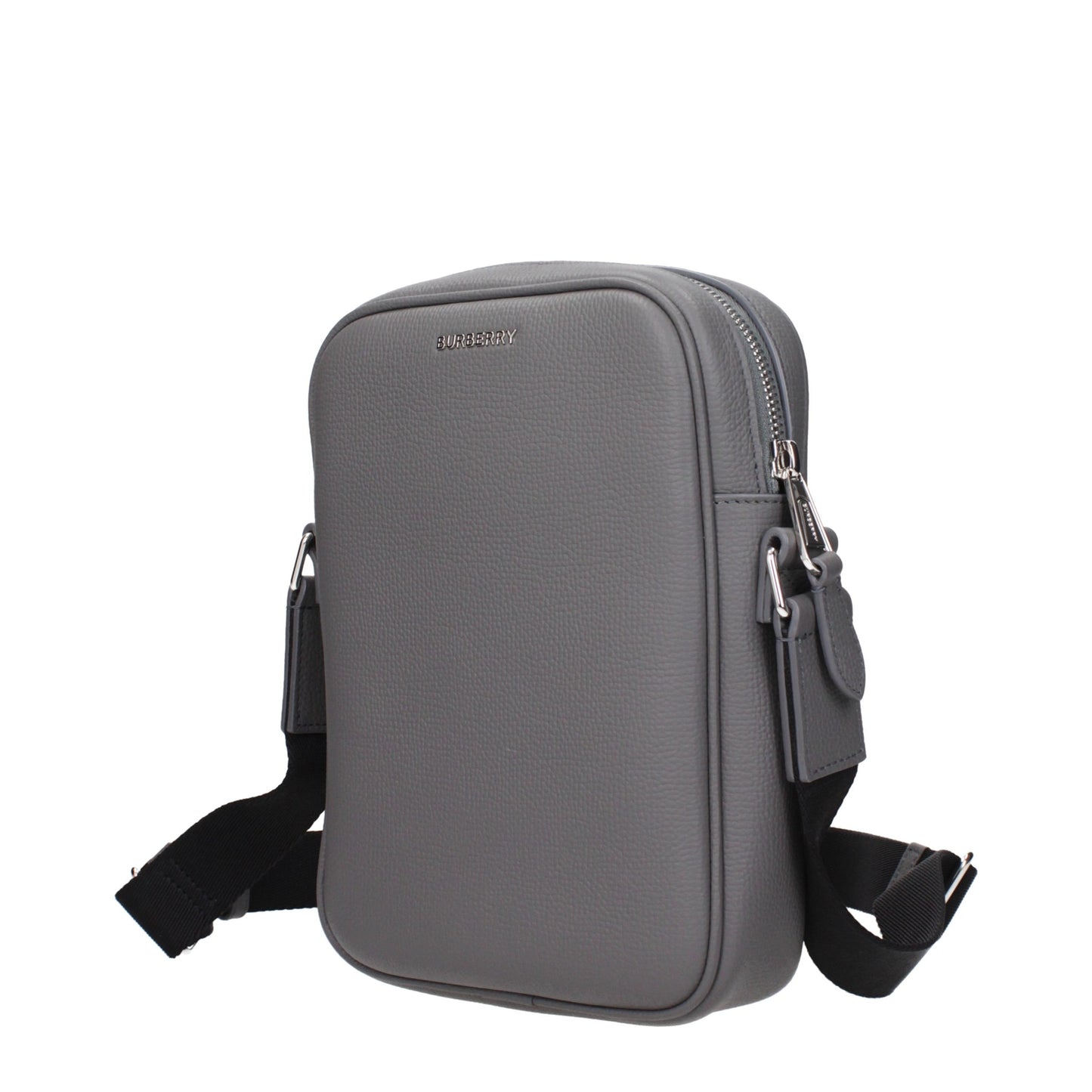 Gray Leather Crossbody Bag