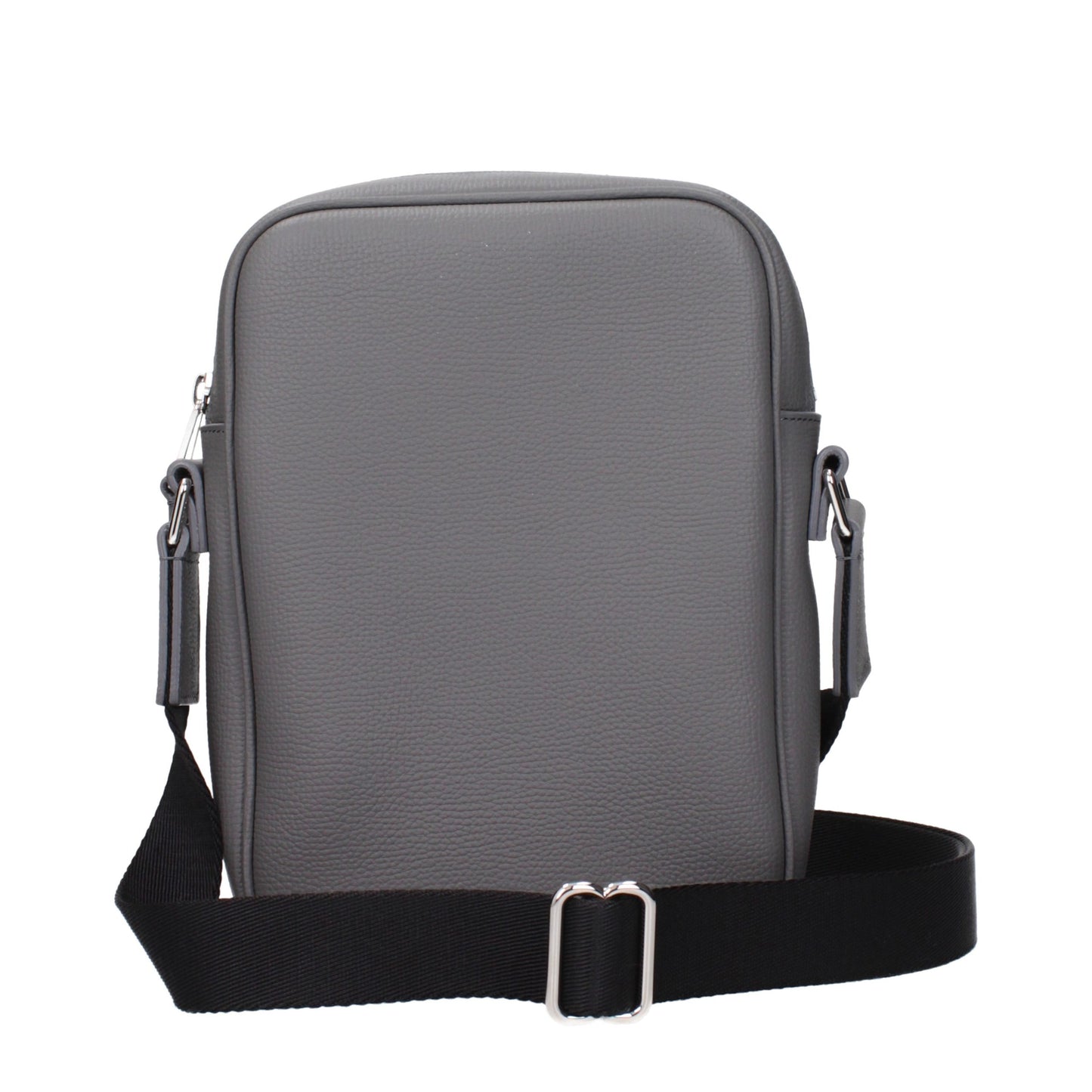 Gray Leather Crossbody Bag