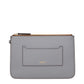 Gray Leather Clutch Bag
