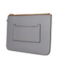 Gray Leather Clutch Bag