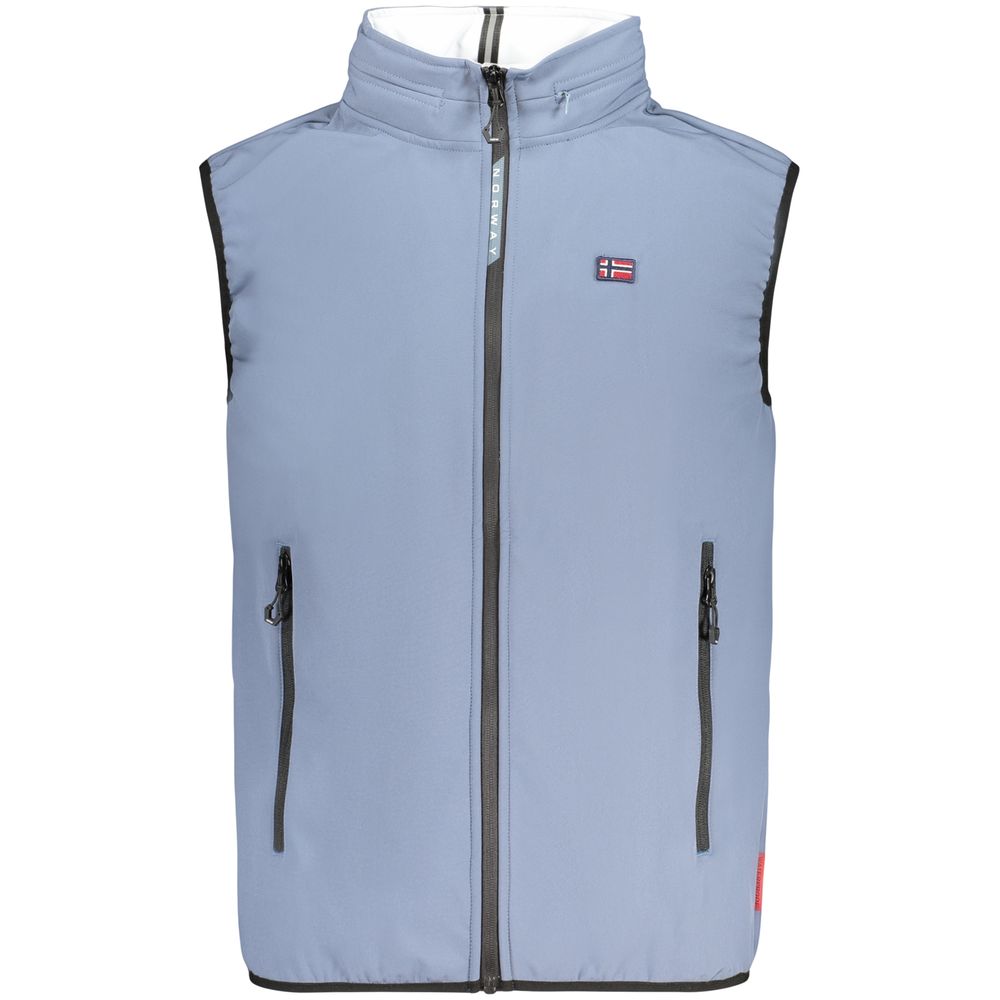 Azzurro Poliestere Mens Vest