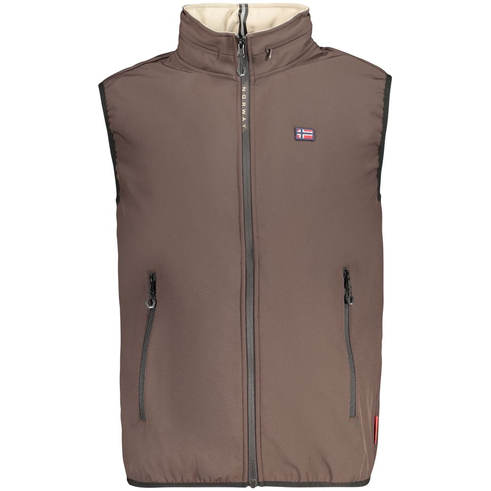 Brown Polyester Men's Vest