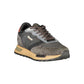 Black Polyester Athletic Sneakers